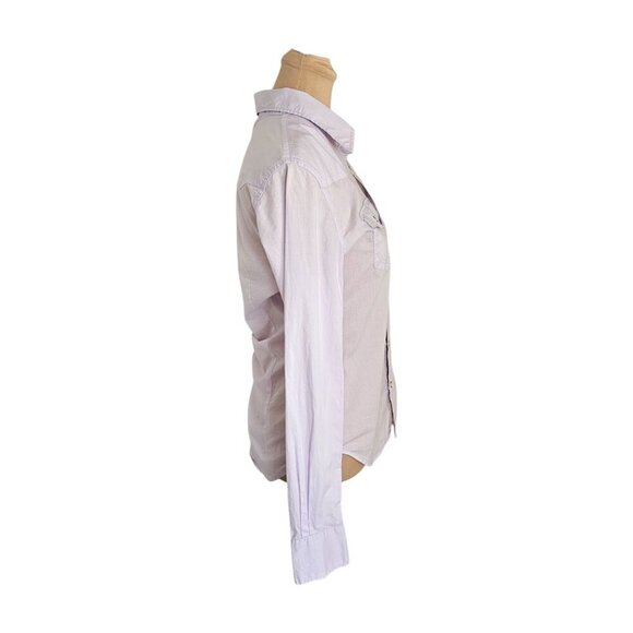 True Religion Light Pastel Purple Collared Button Up Blouse Sz S - Picture 4 of 7